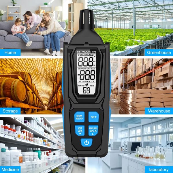 Temperature Humidity Meter Instrodots TH13 Blue-7