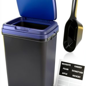 Kathfly Grill Smoker Box Sealed Wood Pellet Storage Bin-0