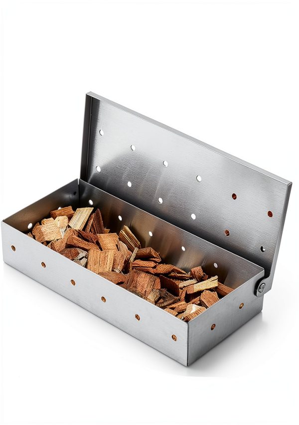 UIRIO Stainless Steel Smoker Box for Grills Charcoal Flavor-0