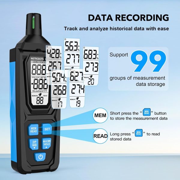 Temperature Humidity Meter Instrodots TH13 Blue-2