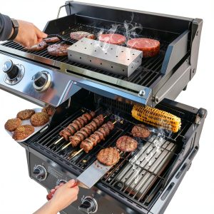 MFXMF Smoker Box Stainless Steel Grill Wood Chips Flavor-0