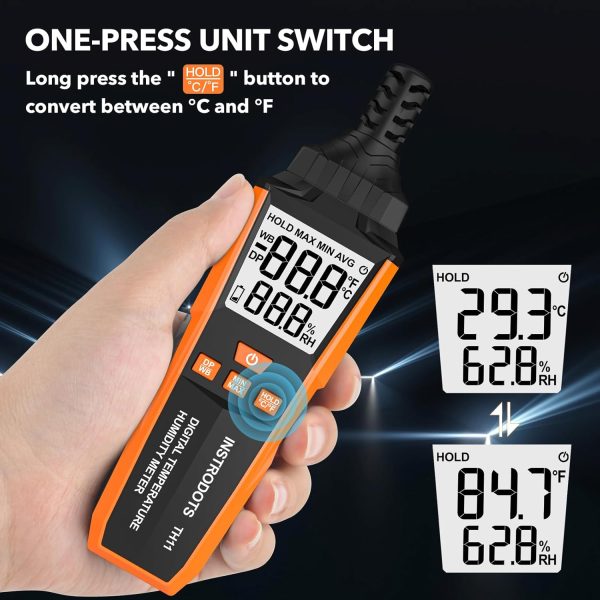 Temperature Humidity Meter Instrodots TH11 Orange-5