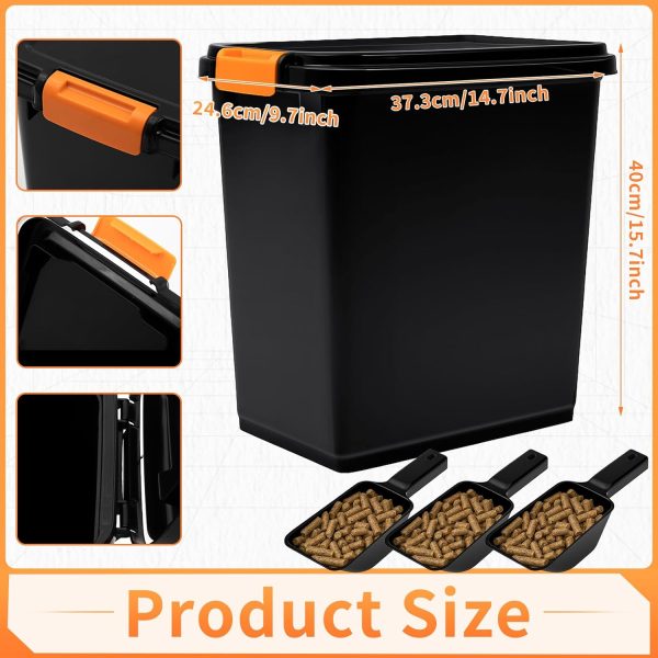 Maxdot Pellet Storage Box 3 Sets 22lb Capacity Flip Lid-1
