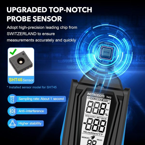 Temperature Humidity Meter Instrodots TH13 Blue-1