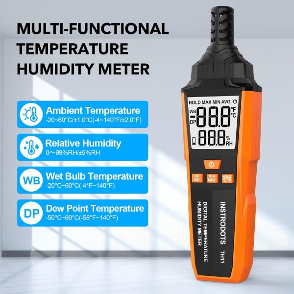 Temperature Humidity Meter Instrodots TH11 Orange-1