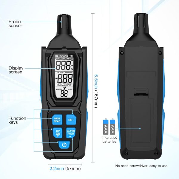 Temperature Humidity Meter Instrodots TH13 Blue-6