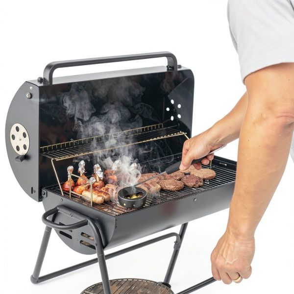 Onlyfire Chef Smoker Box Charcoal Grill Enamelled Black-6