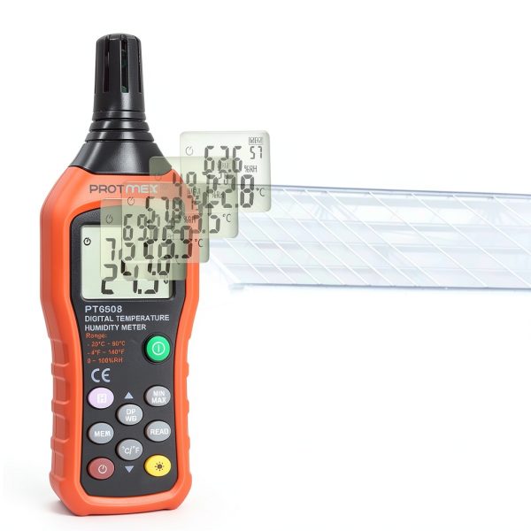 Peakmeter PT6508 Temperature Hygrometer Digital HVAC Meter-2