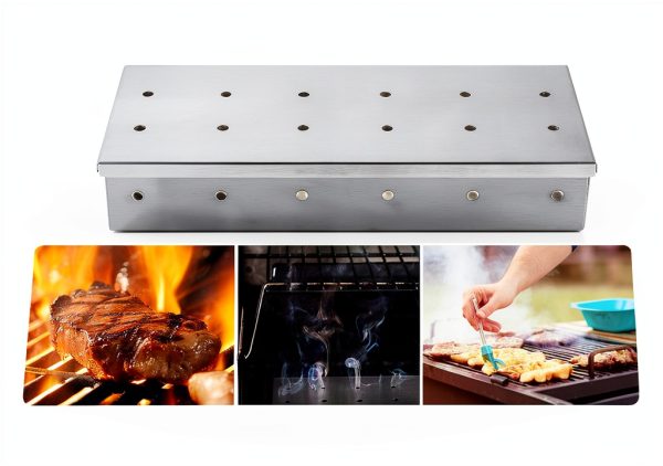 UIRIO Stainless Steel Smoker Box for Grills Charcoal Flavor-1