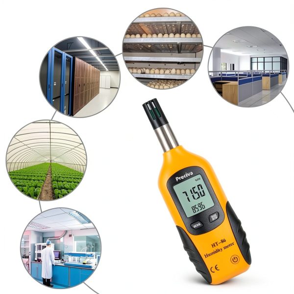 Preciva Digital Humidity Temperature Meter Backlit Portable-3