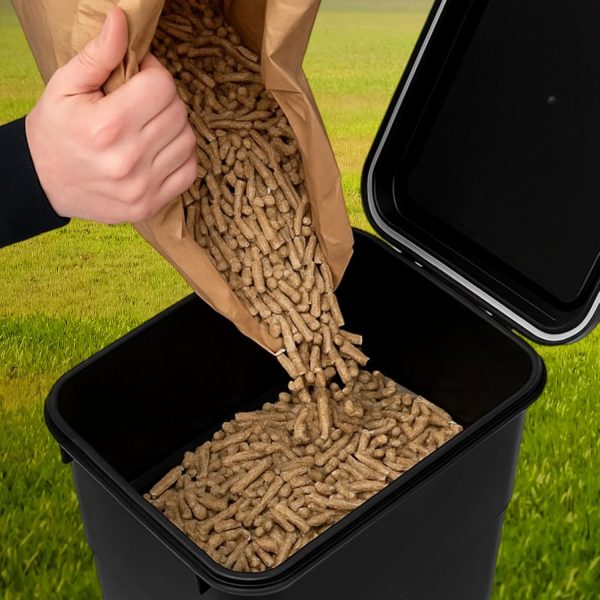 Maxdot Pellet Storage Box 3 Sets 22lb Capacity Flip Lid-4