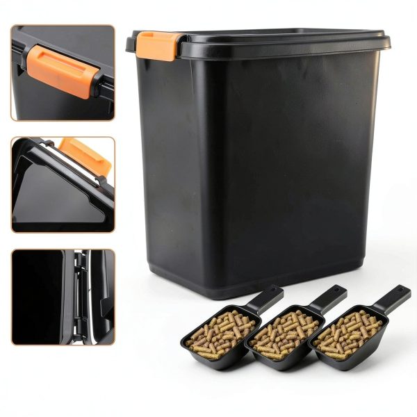 Maxdot Pellet Storage Box 3 Sets 22lb Capacity Flip Lid-0