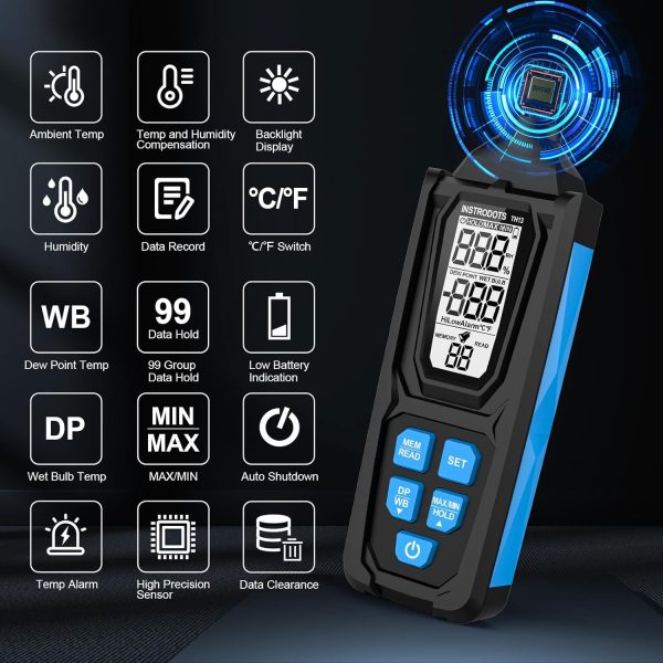 Temperature Humidity Meter Instrodots TH13 Blue-5