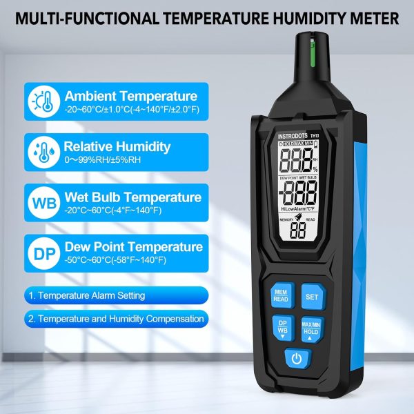 Temperature Humidity Meter Instrodots TH13 Blue-4