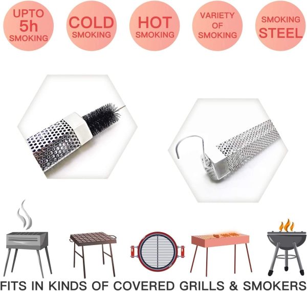 JIIGAAT Stainless Steel Smoker Box Wood Pellet Grill-2