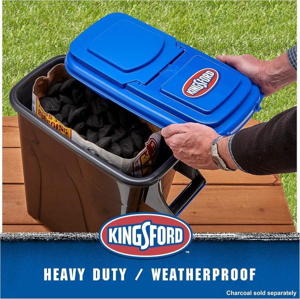 Buddeez Charcoal Storage Bin Heavy Duty Plastic Stackable-3