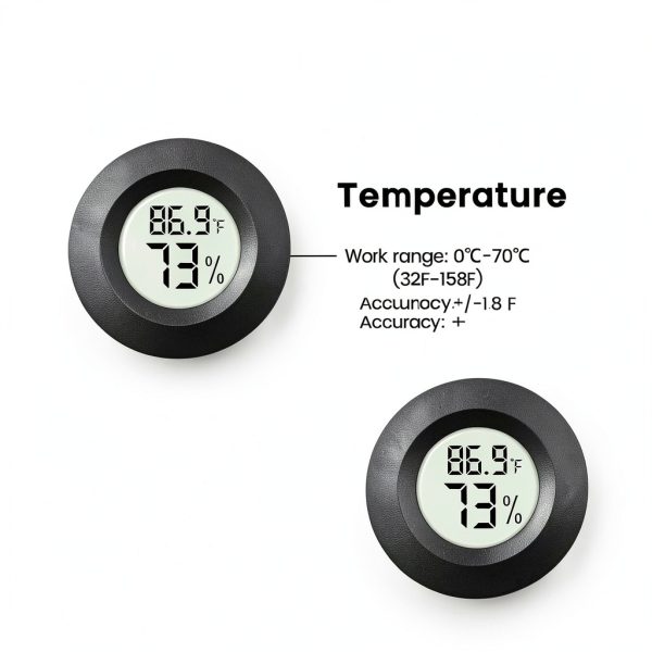 Cannadew Digital Thermometer Hygrometer Fast Response LCD-3