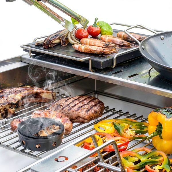 Onlyfire Chef Smoker Box Charcoal Grill Enamelled Black-4