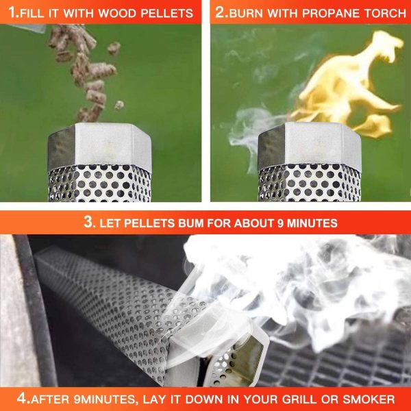 JIIGAAT Stainless Steel Smoker Box Wood Pellet Grill-3