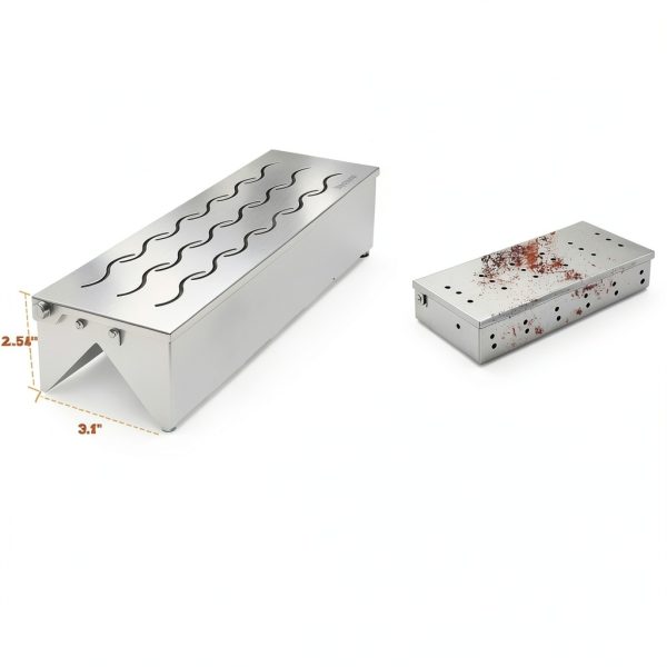 Skyflame Wood Chip Smoker Box Stainless Steel Gas Grill-2