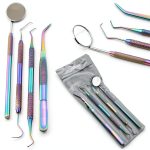 OdontoMed2011 Dental 5-Piece Steel Kit with Mirror Probe Tweezer-0