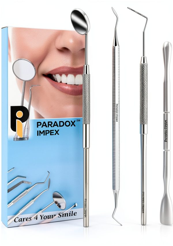 Dental Tartar Removal Kit PARADOX IMPEX Stainless Steel Fogless Mirror-0