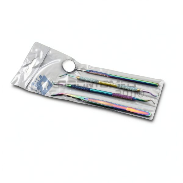 OdontoMed2011 Dental 5-Piece Steel Kit with Mirror Probe Tweezer-6
