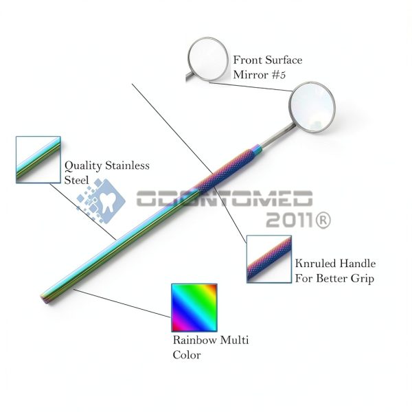 OdontoMed2011 Dental 5-Piece Steel Kit with Mirror Probe Tweezer-1