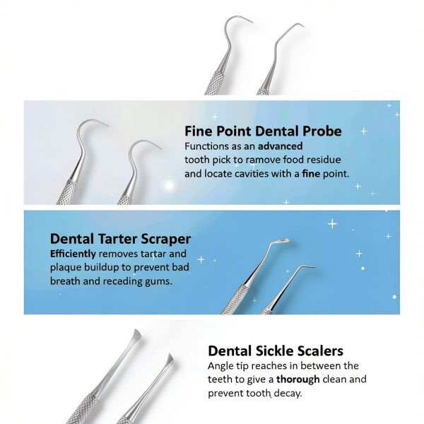 Dental Tools Kit Professional Set by SurgicalOnline 6 Piece with Pouch-4