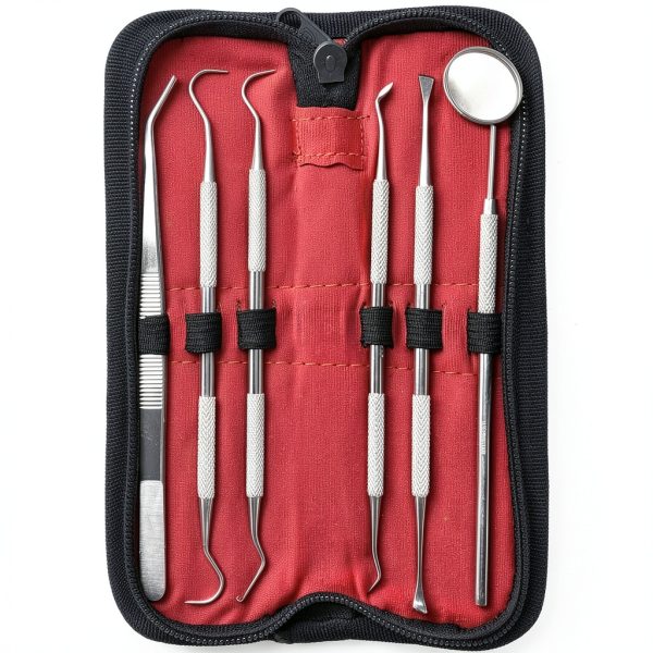 Dental Tools Kit Professional Set by SurgicalOnline 6 Piece with Pouch-6