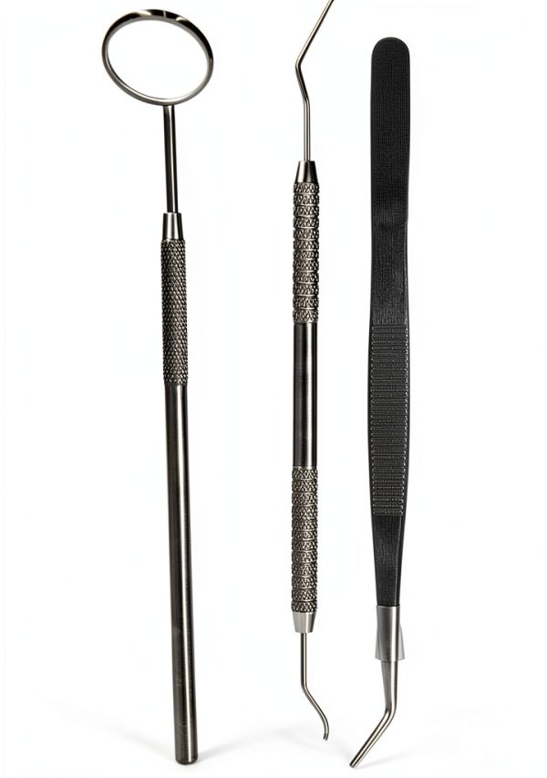 Dental Instruments Set 3pcs Dental Power Mirror Explorer Plier-0