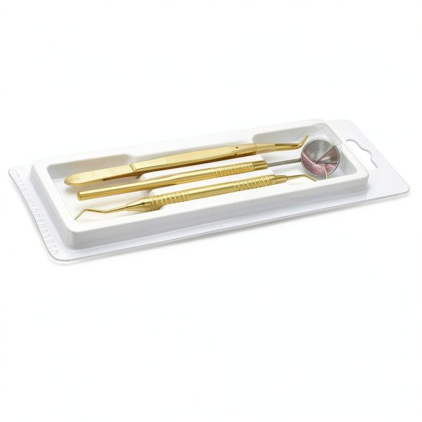 OdontoMed2011 3-Piece Gold Plated Stainless Steel Dental Set GLD-03-5