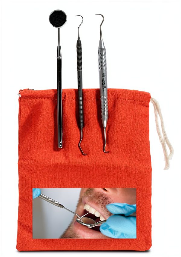 Dental Tartar Scraper Set Osung Instrument Kit with Bright Pouch-2