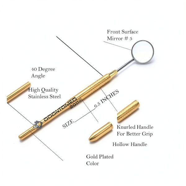 OdontoMed2011 3-Piece Gold Plated Stainless Steel Dental Set GLD-03-3