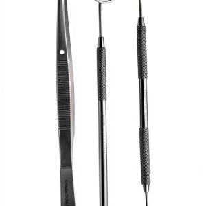 German stainless steel dental set 3‑Piece Mirror Explorer Plier Silver-0