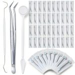 Disposable Dental Tools 50-Set by TrelaCo - Single Use Mirror, Pick &-0